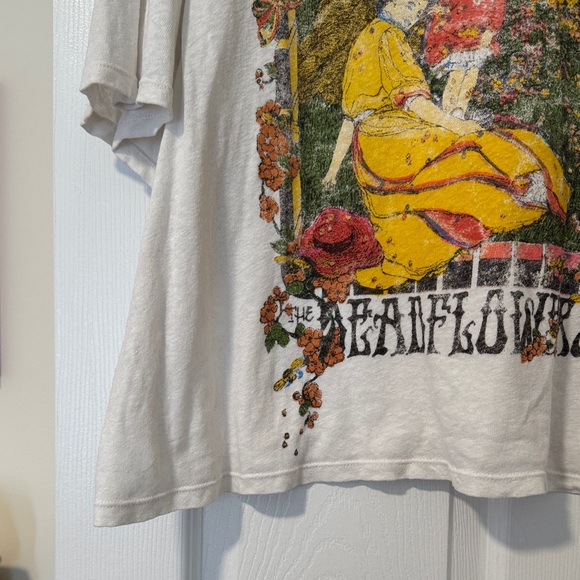 Mother Denim Mother Superior Big Deal Linen Cotton Deadflowers Tee Women Size L - Picture 3 of 12